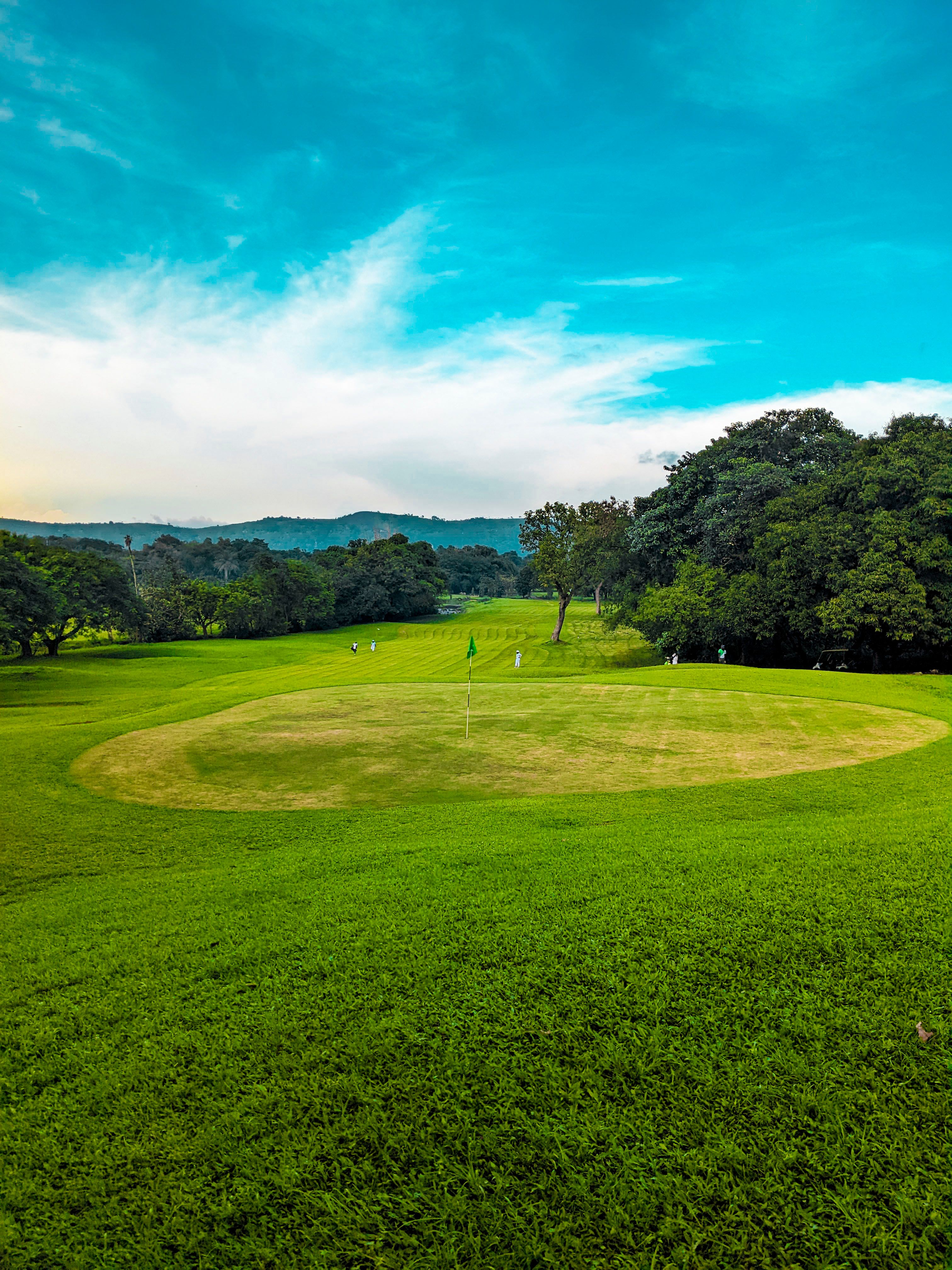 Wide scenic golf course landscape in the UK
